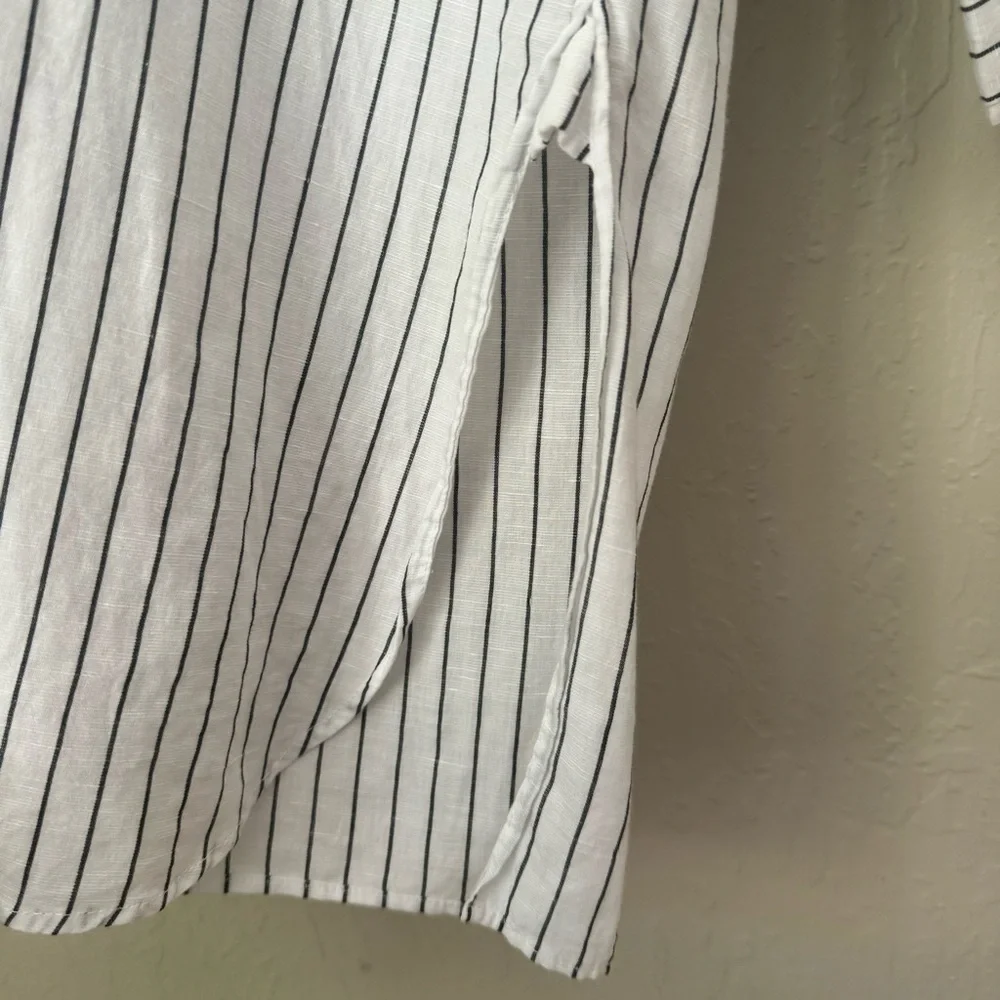 NILI LOTAN Loria Tunic Shirt Dress WITH ORIGINAL TAG Linen Cotton Stripe Size M - Picture 12 of 16